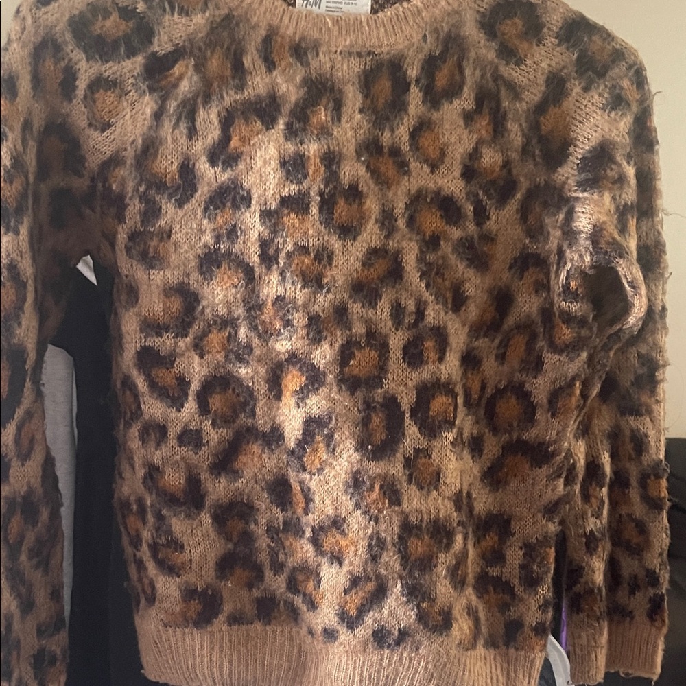 H&M Brown Leopard Print Kids Sweater